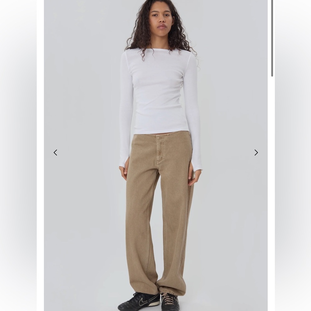 Wide Leg Women’s Jeans in Khaki Tan